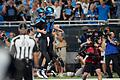 Detroit Lions - Seattle Seahawk       -  Verkehrte Welt: Amon-Ra St. Brown (rechts) warf einen Touchdownpass auf seinen Quarterback Jared Goff.