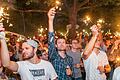 Für besondere Stimmung sorgt der Wunderkerzenzauber am Montagabend beim Volkacher Weinfest. In diesem Jahr bei perfektem Wetter und zur Musik der Stimmungskapelle  „Die Oberspiesheimer'.