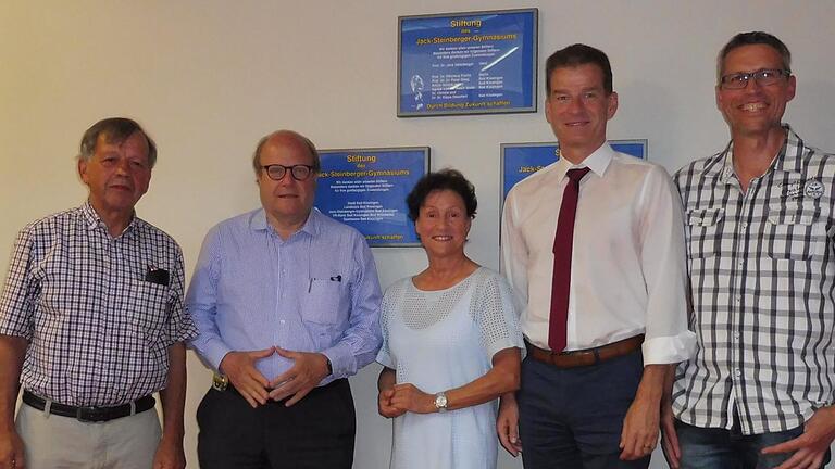 Unser Bild zeigt die Vorsitzenden mit der Führung des Stiftungsrates (von links): Hans-Georg Keßler, Nikolaus Fuchs, Gudrun Heil-Franke, Michael Rendl und Stefan Michel. Marina Eckstein - Unser Bild zeigt die Vorsitzenden mit der Führung des Stiftungsrates (von links): Hans-Georg Keßler, Nikolaus Fuchs, Gudrun Heil-Franke, Michael Rendl und Stefan Michel. Marina Eckstein Unser Bild zeigt die Vorsitzenden mit der Führung des Stiftungsrates (von links): Hans-Georg Keßler, Nikolaus Fuchs, Gudrun Heil-Franke, Michael Rendl und Stefan Michel. Marina Eckstein - Unser Bild zeigt die Vorsitzenden mit der Führung des Stiftungsrates (von links): Hans-Georg Keßler, Nikolaus Fuchs, Gudrun Heil-Franke, Michael Rendl und Stefan Michel. Marina Eckstein