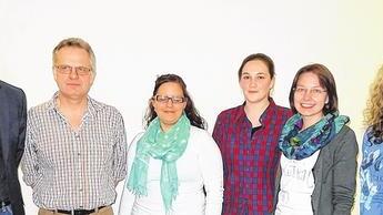 Haben viel für den Verein getan: Aus der Vorstandschaft der Sandberger Musikanten wurden von der neuen Vorsitzenden Alexandra Hourle (rechts) verabschiedet: Joachim Bühner, Stefan Söder, Julia Schmidt, Elisa Kleinhenz und Theresa Bühner.