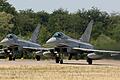 Eurofighter auf dem Flughafen Rostock-Laage       -  Über der Ostsee gab es Alarmstarts, um einen russischen Aufklärer zu identifizieren. (Archivbild)