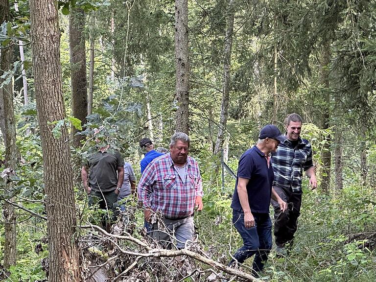 Rundgang in einem Bereich, in dem Naturverjüngung stattfindet. Rundgang in einem Bereich, in dem Naturverjüngung stattfindet.