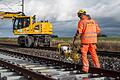 Bahnbaustelle       -  Die Bahn will bei den Recyclingquoten wichtiger Baumaterialien zulegen (Archivfoto).