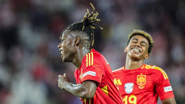 Nico Williams (l.) und Lamine Yamal       -  Jung und trotzdem spanische Leistungsträger: Nico Williams (l.) und Lamine Yamal.
