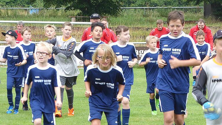 Eifrig im Trainingsbetrieb: die Kinder im Fußballcamp des FC Gerolzhofen.