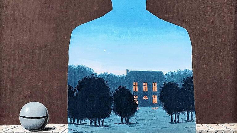 Magrittes Bildtitel geben mitunter zusätzliche Rätsel auf: „L'Heureux donateur“ (Der glückliche Stifter, 1966) . Magrittes Bildtitel geben mitunter zusätzliche Rätsel auf: „L'Heureux donateur“ (Der glückliche Stifter, 1966) .