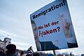 Was denken Menschen aus Bad Königshofen mit Migrations-Hintergrund über die AfD-Pläne zur Remigration? Unser Symbolbild zeigt ein Plakat einer Protestveranstaltung gegen Rechtsextremismus vor dem Reichstagsgebäude.&nbsp;