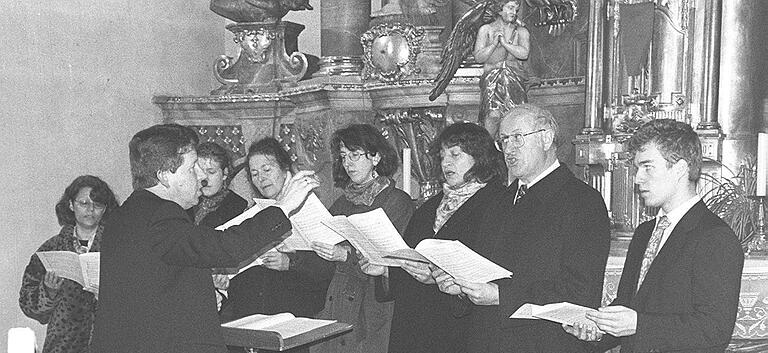 Ein Auftritt der Cappella Herbipolensis 1997 in der Pfarrkirche in Retzbach, dem Wohnort Reinhold Meurers.