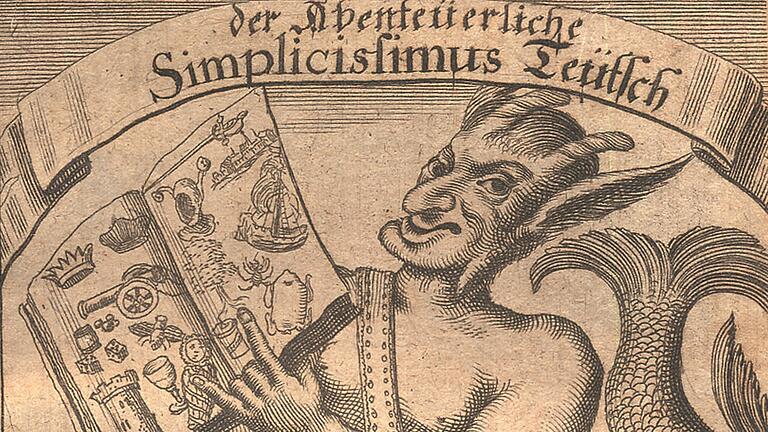 Titelmotiv von Grimmelshausens Simplicissimus 1668. Titelmotiv von Grimmelshausens Simplicissimus 1668.