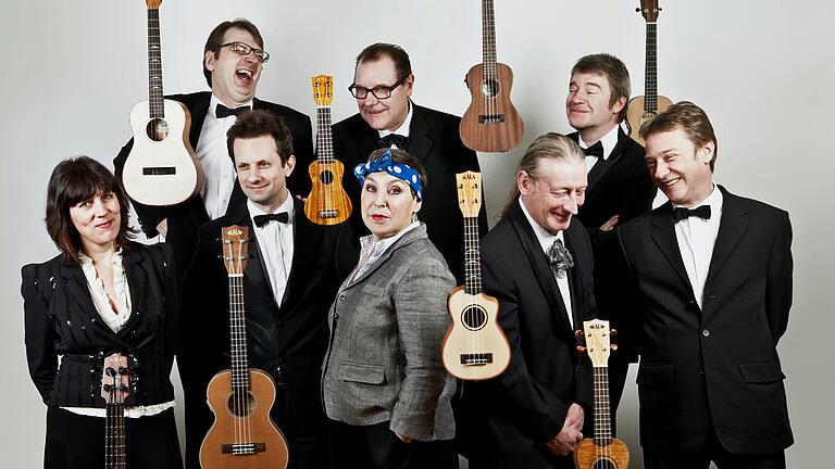 Das Ukulele-Orchester of Great Britain gastiert am 20. und 21. Januar 2024 in Schweinfurt. Das Ukulele-Orchester of Great Britain gastiert am 20. und 21. Januar 2024 in Schweinfurt.