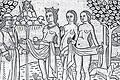 Das Urteil des Paris: Holzschnitt aus Jacques Millets &bdquo;L'histoire de la destruction de Troie&ldquo;, 1490 (Die Zerstörung von Troja, Ausschnitt). Unikat aus dem Konvolut, das nun verkauft worden ist.