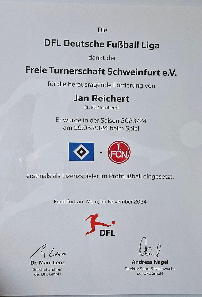 Urkunde der DFL