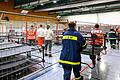Feldbetten und Bauzäune als Sichtschutz: So sieht die Notunterkunft für Geflüchtete in der Main-Spessart-Halle in Marktheidenfeld aus. Unsere Fotos wurden beim Aufbautermin Ende November aufgenommen.&nbsp;