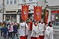 Zahlreiche Gläubige beteiligten sich an der Palmprozession, die von der Karmelitenkirche über den Marktplatz zur Stadtpfarrkirche führte.