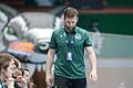 Trainer Julian Thomann (hier in der tectake Arena) und die Wölfe Würzburg bleiben in dieser Saison ohne Auswärtserfolg und verlieren auch beim VfL Potsdam.