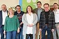 Landrat Thomas Eberth (links) gratulierte mit dem Leiter der Personalverwaltung Andreas Dreßel (rechts) der Jubilarin Nora Niklaus (Mitte) und dem Jubilar Jan Agne (Dritter von rechts.) zum 25-jährigen Dienstjubiläum. Mit Ursula Lindner (Zweite von links ), Jürgen Schraut (Dritter von links) und Thomas Gabel (Zweiter von rechts) wurden drei langjährige Mitarbeitende des Landratsamtes in den Ruhestand verabschiedet.
