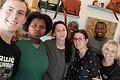 Die Hauptamtlichen des Mosaic Projektes in Port Elizabeth in Südafrika mit den beiden Freiwilligen Nik und Anna bei einem Stadtbummel von links): Nik, Nozi, Shannon, Judy, Anna Riedmann, Bruce und Estelle.