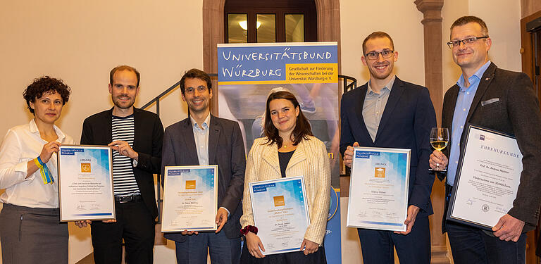 Ausgezeichnet: von links Dr. Anna Frey, Dr. Jan Traub, Dr. Tobias Mühling, Dr. Nicole Liebers, Marco Weber und Prof. Andreas Nüchter.