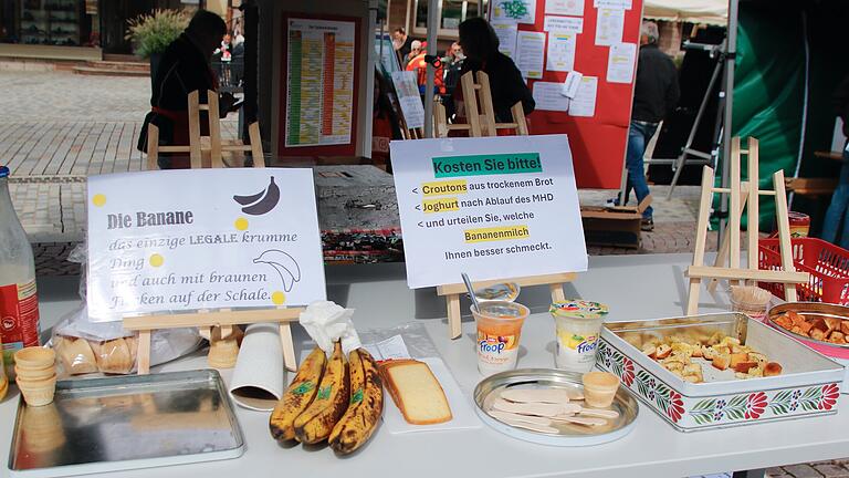 Klimatag in Hammelburg am 14.09.2024 - Die Hammelburger Tafel zeigte, dass man Lebensmittel nicht zwingend wegwerfen muss, wenn das Mindesthaltbarkeitsdatum überschritten ist. Klimatag in Hammelburg am 14.09.2024 - Die Hammelburger Tafel zeigte, dass man Lebensmittel nicht zwingend wegwerfen muss, wenn das Mindesthaltbarkeitsdatum überschritten ist.