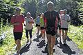 Die engsten Lauffreunde begleiteten den 56-jährigen Zeiler Ultraläufer bei seinem 150 000. gelaufenen Kilometer durch den Zeiler Wald.