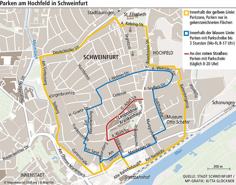 Parken rund ums Leopoldina-Krankenhaus: keine Wohnmobile und Anhänger mehr am am Hochfeld Parken rund ums Leopoldina-Krankenhaus: keine Wohnmobile und Anhänger mehr am am Hochfeld