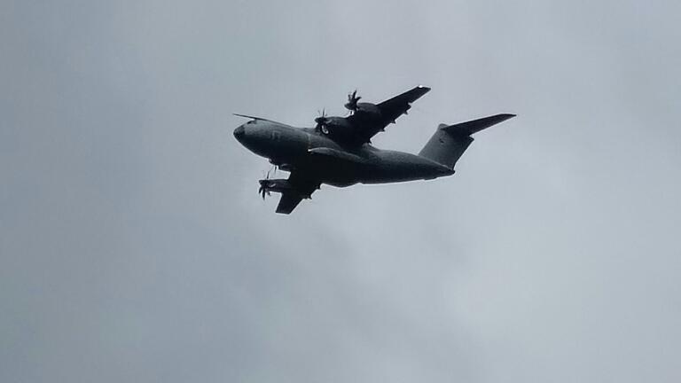 Das Airbus-A400M-Transportflugzeug der Bundeswehr, das am Donnerstag auch über Lohr zu sehen war.