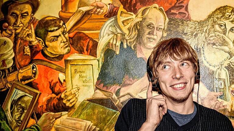 Musik auf dem Ohr, Künstler und Denker im Blick: Robert Alan, dekorierter Bühnenprofi, beim Treffen im Würzburger Unicafé.THOMAS OBERMEIER Musik auf dem Ohr, Künstler und Denker im Blick: Robert Alan, dekorierter Bühnenprofi, beim Treffen im Würzburger Unicafé.THOMAS OBERMEIER