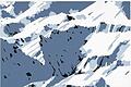 Hingucker: Gerhard Richters Siebdruck &bdquo;Schweizer Alpen, Motiv B 1&ldquo;.