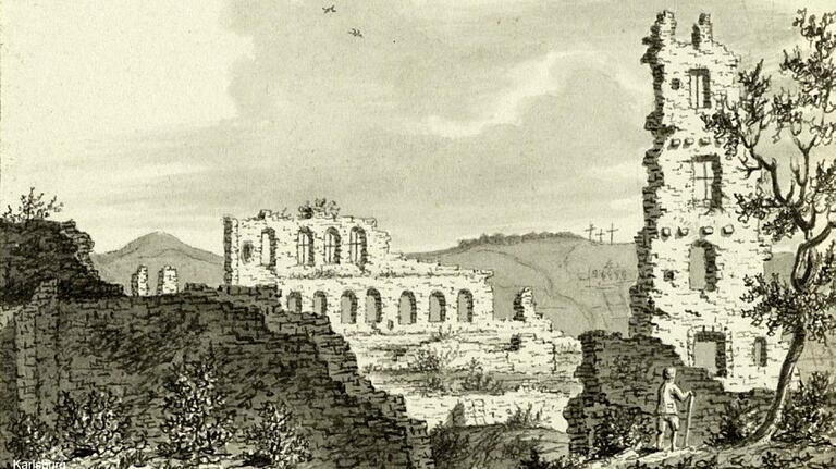 Die Ruinen der Karlsburg wurde 1801 von Ernst Willem Jan Bagelaar gemalt. Die Ruinen der Karlsburg wurde 1801 von Ernst Willem Jan Bagelaar gemalt. 