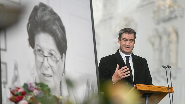 Ministerpräsident Markus Söder würdigte Barbara Stamm am 14. Oktober beim Trauerstaatsakt im Würzburger Dom.