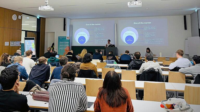Jury und Publikum von der eigenen Geschäftsidee überzeugen – bei der Pitch-Veranstaltung im vergangenen Dezember an der THWS.