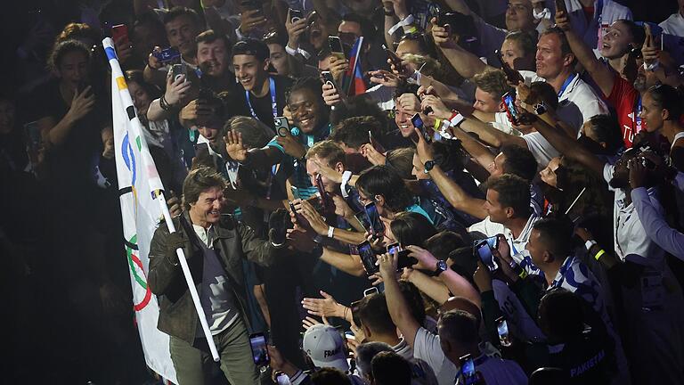 Paris 2024 - Schlussfeier       -  Tom Cruise war einer der Stars der Abschlussfeier in Paris.