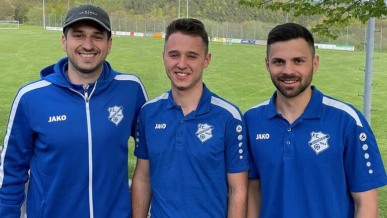 Kilian Bühner (von links), Patrice Hillenbrand und Carlos Rottenberger haben zusammen 72 der 100 Saisontore des FC Sandberg in der A-Klasse Rhön 3 erzielt.