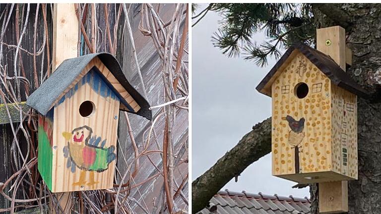 Lustig und kreativ bemalte Nistkästen hängen in den Walddörfern. Die Kinder des Rhönklub Zweigvereins Walddörfer haben sie gemalt.       -  Lustig und kreativ bemalte Nistkästen hängen in den Walddörfern. Die Kinder des Rhönklub Zweigvereins Walddörfer haben sie gemalt.