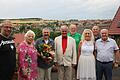 Auf dem Foto Vorstandsmitglied Marc Schenk, Arbeitskreisleiterin Margot Wolf, neuer Vorsitzender Josef Grodel, bisheriger Vorsitzender Günther Liepert, Kassenprüfer Karl Michel, Arbeitskreisleiterin Elisabeth Eichinger-Fuchs, Kassenprüfer Alfred Schmitt, Arbeitskreisleiter Hans-Bernd Weinand.