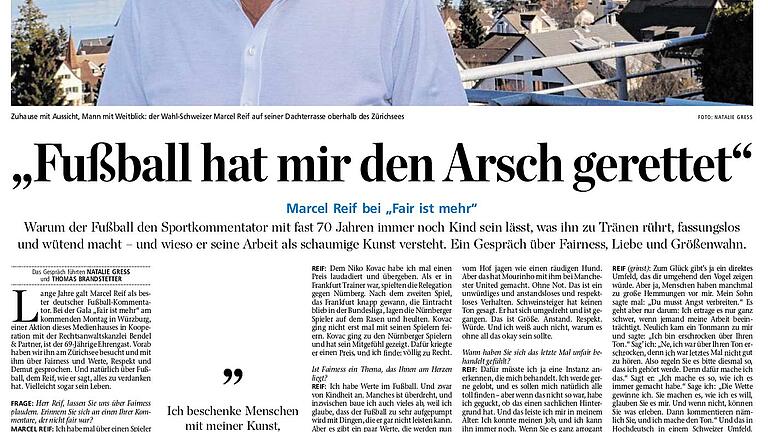 Interview mit Marcel Reif 1. Teil 9. März 2019       -  Erster Teil des zweiseitigen Interviews mit Marcel Reif, erschienen in der Zeitung vom 9. März 2019.