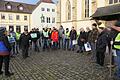 Rund 40 Bäuerinnen und Bauern protestierten am Mittwoch gegen die geplanten Sparmaßnahmen der Bundesregierung.