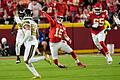 Kansas City Chiefs - New Orleans Saints       -  Die Kansas City Chiefs mit Quarterback Patrick Mahomes (Mitte) sind in dieser Saison noch ungeschlagen.