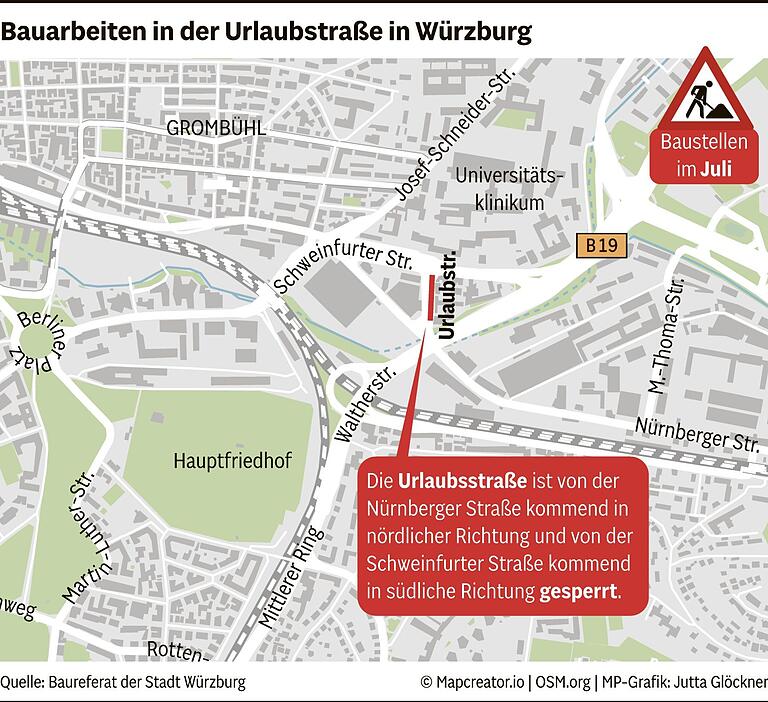 Baustellen, Sperrungen und Umleitungen im Juli 2024: Hier müssen Autofahrer in Würzburg mit Staus rechnen