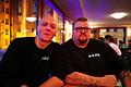 Zwei Vertreter der &bdquo;Soldiers of Odin&ldquo; in Würzburg: Michael Frauendorf (links) und Jürgen Gröbel, Vizechef der &bdquo;Soldiers of Odin Division Bayern&ldquo;.