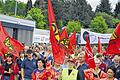 Einstündiger Warnstreik im Braun-Werk: Einige hundert Mitarbeiter von Braun und Warema aus Marktheidenfeld sowie von Koenig & Bauer in Trennfeld nahmen am Mittwochnachmittag teil.