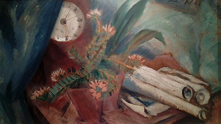 Soll für den Würzburger Kulturspeicher gekauft werden: Dorothea Maetzel-Johannsens „Stillleben mit Uhr und Papierrollen“ (1922) Soll für den Würzburger Kulturspeicher gekauft werden: Dorothea Maetzel-Johannsens „Stillleben mit Uhr und Papierrollen“ (1922)