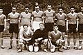 Männer der ersten Stunde: Die Fußballmannschaft des Sportvereins DJK Wombach im Gründungsjahr 1962 mit (stehend von links) Hans Hübner, Hermann Roth, Franz Roth, Berthold Roth, Georg Gansmeier, Roland Hübner, Dieter Hübner, (kniend von links) Hubertus Ullrich, Hermann Nätscher und Lothar Gehrling.