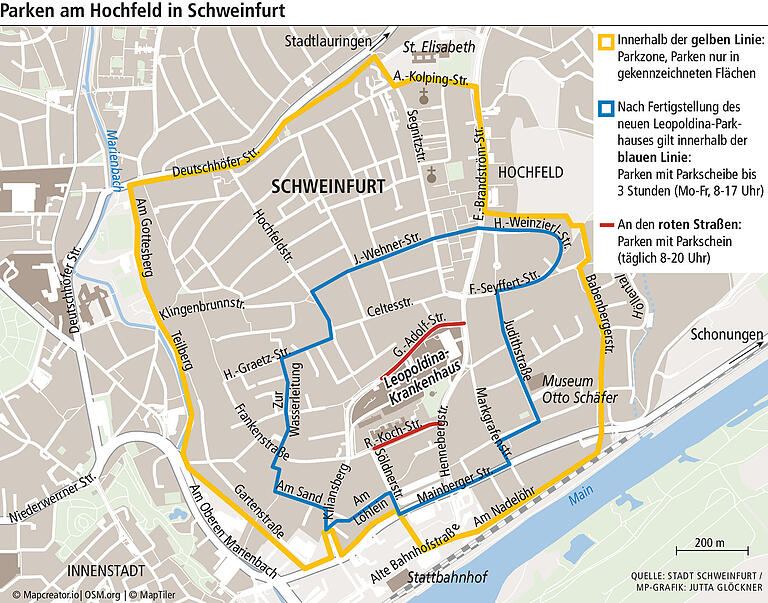 Parkverbotszone rund ums Leopoldina-Krankenhaus: Es gibt auch Anwohner, die zufrieden sind Parkverbotszone rund ums Leopoldina-Krankenhaus: Es gibt auch Anwohner, die zufrieden sind