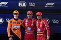 Motorsport: Grand Prix von Aserbaidschan - Qualifying       -  Charles Leclerc (M) startet zum vierten Mal in Serie von der Pole Position in Baku.