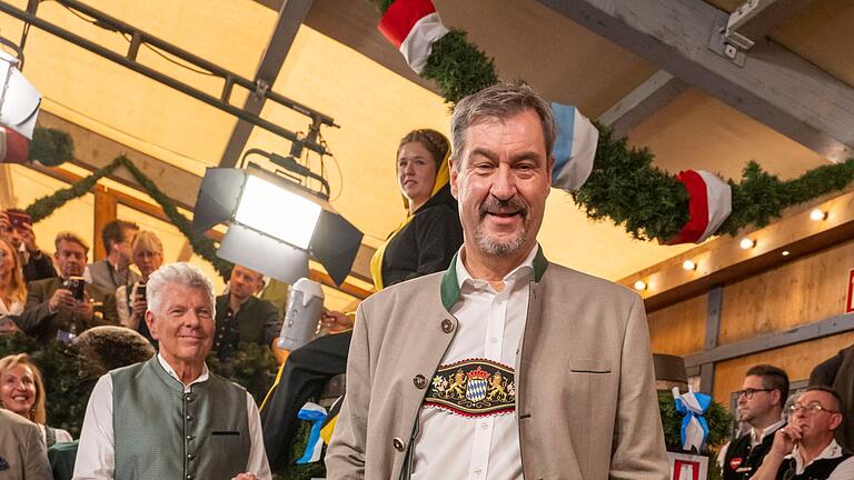 Das 189. Münchner Oktoberfest beginnt       -  Ministerpräsident Markus Söder besucht erstmals in Lederhose die Wiesn.