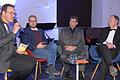 Auf der Bühne beim Neujahrsempfang der Stadt Kitzingen diskutierten (von links) Hauptamtsleiter Peter Grieb, Christian Seynstahl von der IHK, Stadtplaner Thomas Wirth und Oberbürgermeister Stefan Güntner.