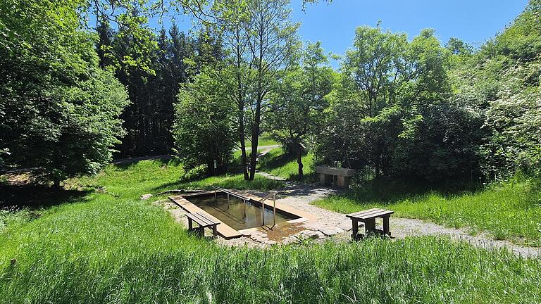 Die Kneipp-Gesundheitsanlage im Wald oberhalb von Sandberg.       -  Die Kneipp-Gesundheitsanlage im Wald oberhalb von Sandberg.