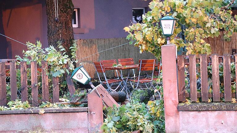 Am „Weineck“ in Lohr riss „Fabienne“ ein Platane um. Am „Weineck“ in Lohr riss „Fabienne“ ein Platane um.