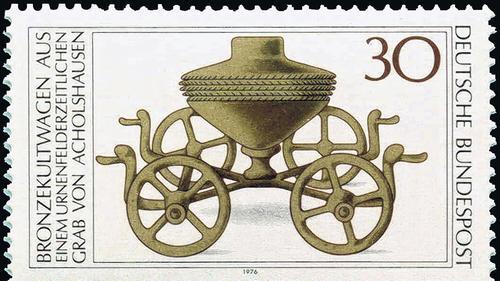 &bdquo;Archäologisches Kulturgut': So nannte sich eine Reihe von vier Sonderbriefmarken, die 1976 von der Deutschen Bundespost herausgegeben wurde.